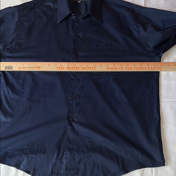 Kenneth Cole reaction navy blue casual button down men’s size large 16 1/2 - Picture 13 of 16